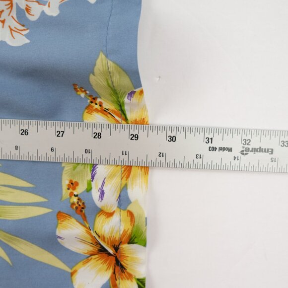 Two Palms Mens Hawaiian Shirt Medium Rayon Button Up blue Tropical Vacation - Picture 5 of 5